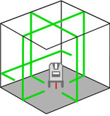 ADA  3D Liner 4V Grüner Kreuzlinienlaser mit 5 sehr hellen grünen Linien, inkl. Li-ion Akku und Ladegerät