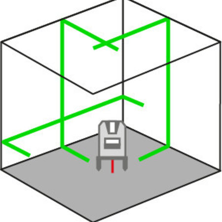 ADA  3D Liner 2V Green crossline laser with 3very bricht  lines, incl. Li-ion batterie and charger