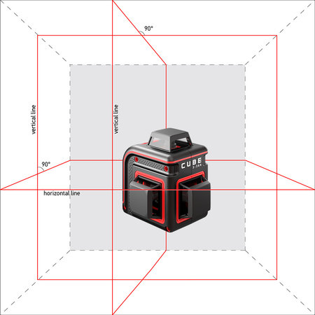 ADA  CUBE 3-360 Ultimate Edition Lijnlaser met 3x360° rode lijnen