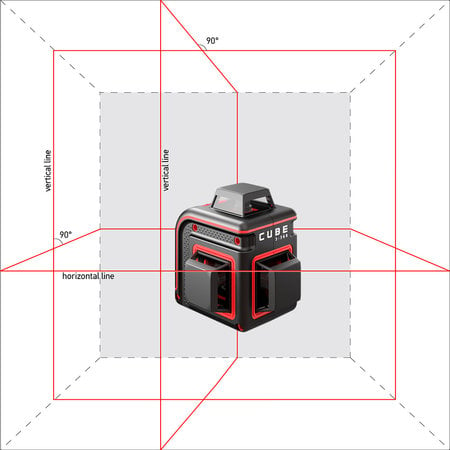 ADA  CUBE 3-360 Prof. Edition Lijnlaser met 3x360° rode lijnen