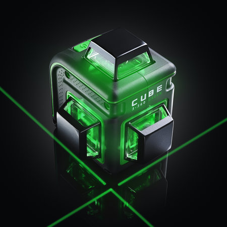 ADA  CUBE 3-360 Basic Edition Lijnlaser met 3 x 360° groene lijnen