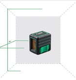 ADA  CUBE Mini  kruislijnlaser Groen met Universalklem in foudraal