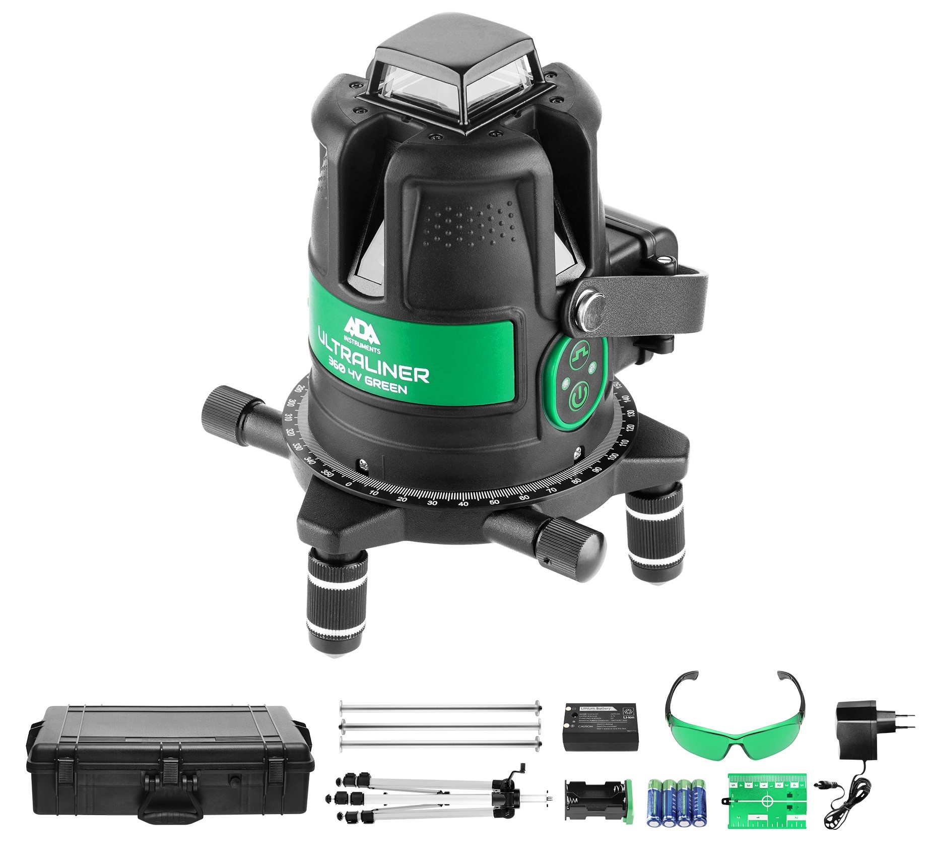 ADA  ULTRALiner 360 4V Cross line laser 5-lines Green SET