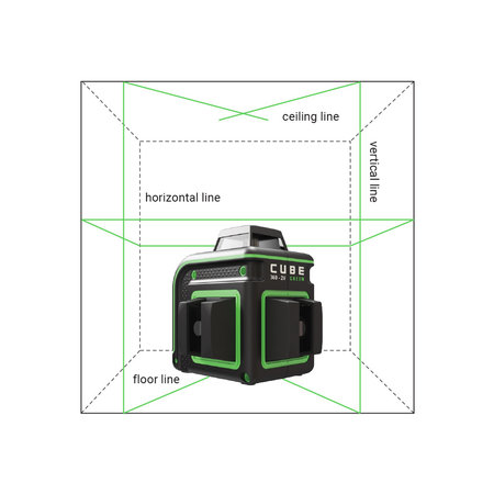 ADA  Cube 360-2V Professional Edition Grün Inkl. Stativ in Tasche.