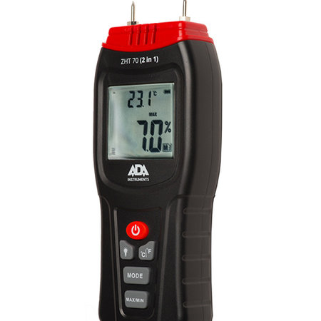 ADA  ZHT 70 (2 in1) Electronic vocht/Temp meter voor hout en beton