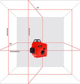 ADA  TOPLINER 3x360 ° very bright red laser beams incl. adjustable foot