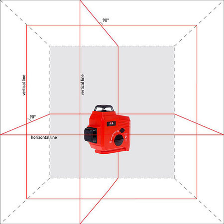 ADA  TOPLINER 3x360 ° very bright red laser beams incl. adjustable foot