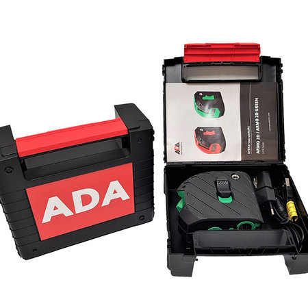 ADA  Armo 2D Green, Rechargable crosslinelaser with charger in Plastic case