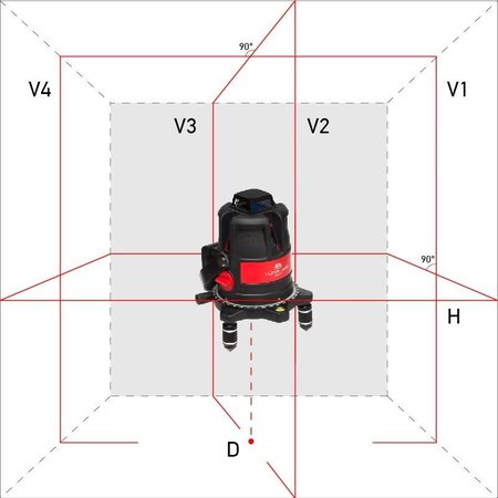 ADA  ULTRALiner 360 4V mit  4x vertikale 1x 360° horizontale Linien