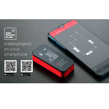 ADA  Cosmo Micro 25 Entfernungsmesser mit eingebautem Li-Ion-Akku, Bluetooth