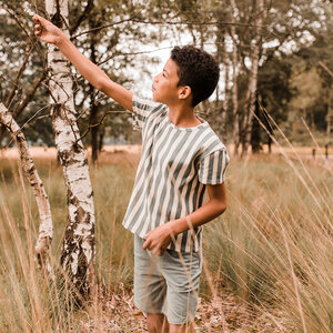 T-shirt Bold Stripes Loose (old green)