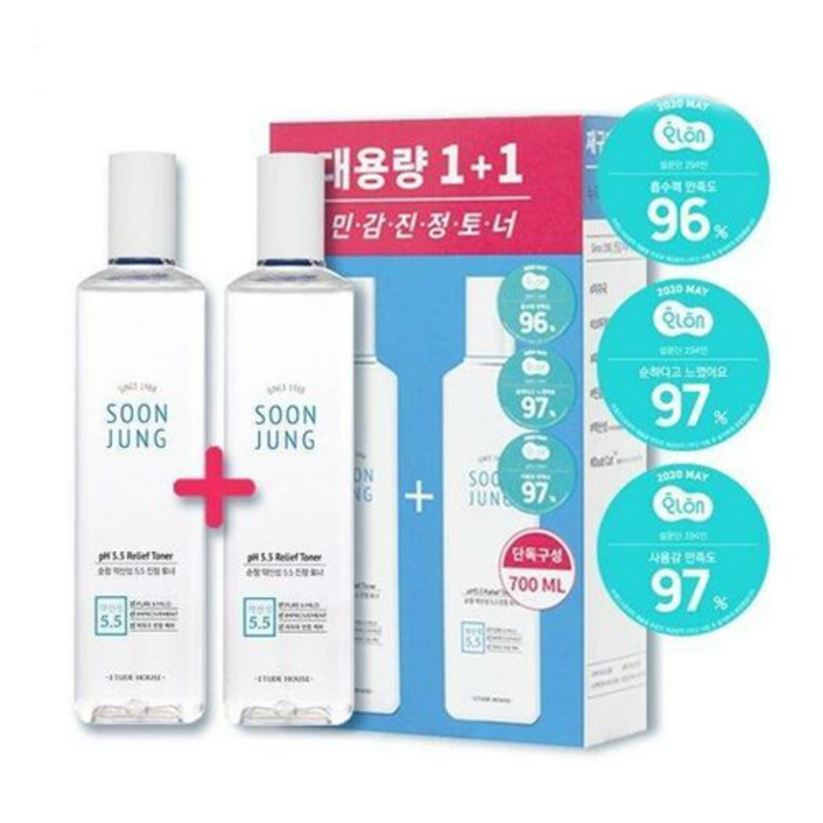 Etude House Soon Jung PH 5.5 Relief Toner 350ml 1+1