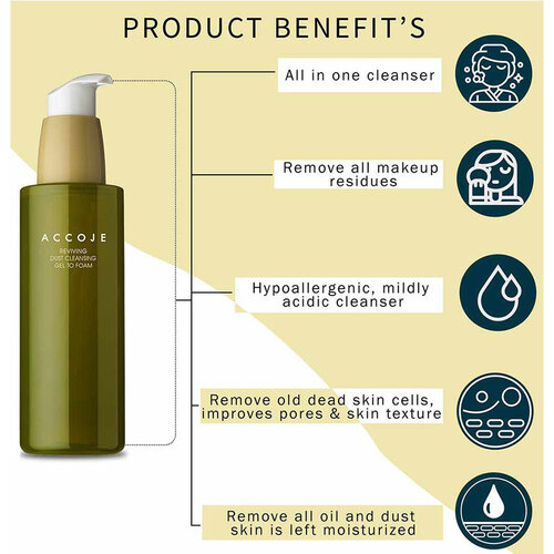 Reviving Dust Cleansing Gel to Foam Accoje Reviving Dust Cleansing Gel to Foam