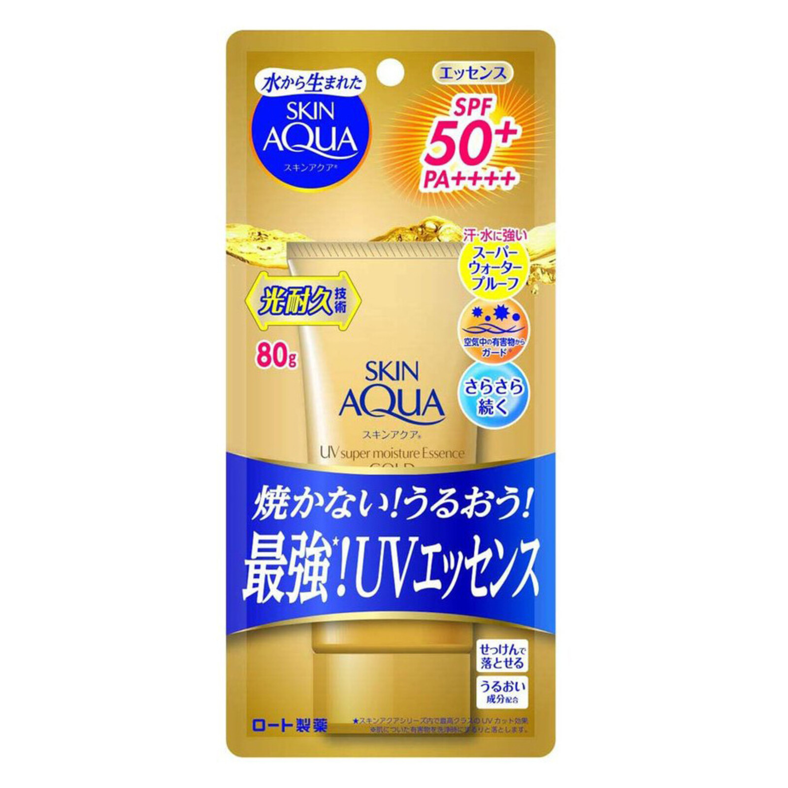 Rohto Mentholatum Skin Aqua UV Super Moisture Essence Gold SPF 50+ PA++++