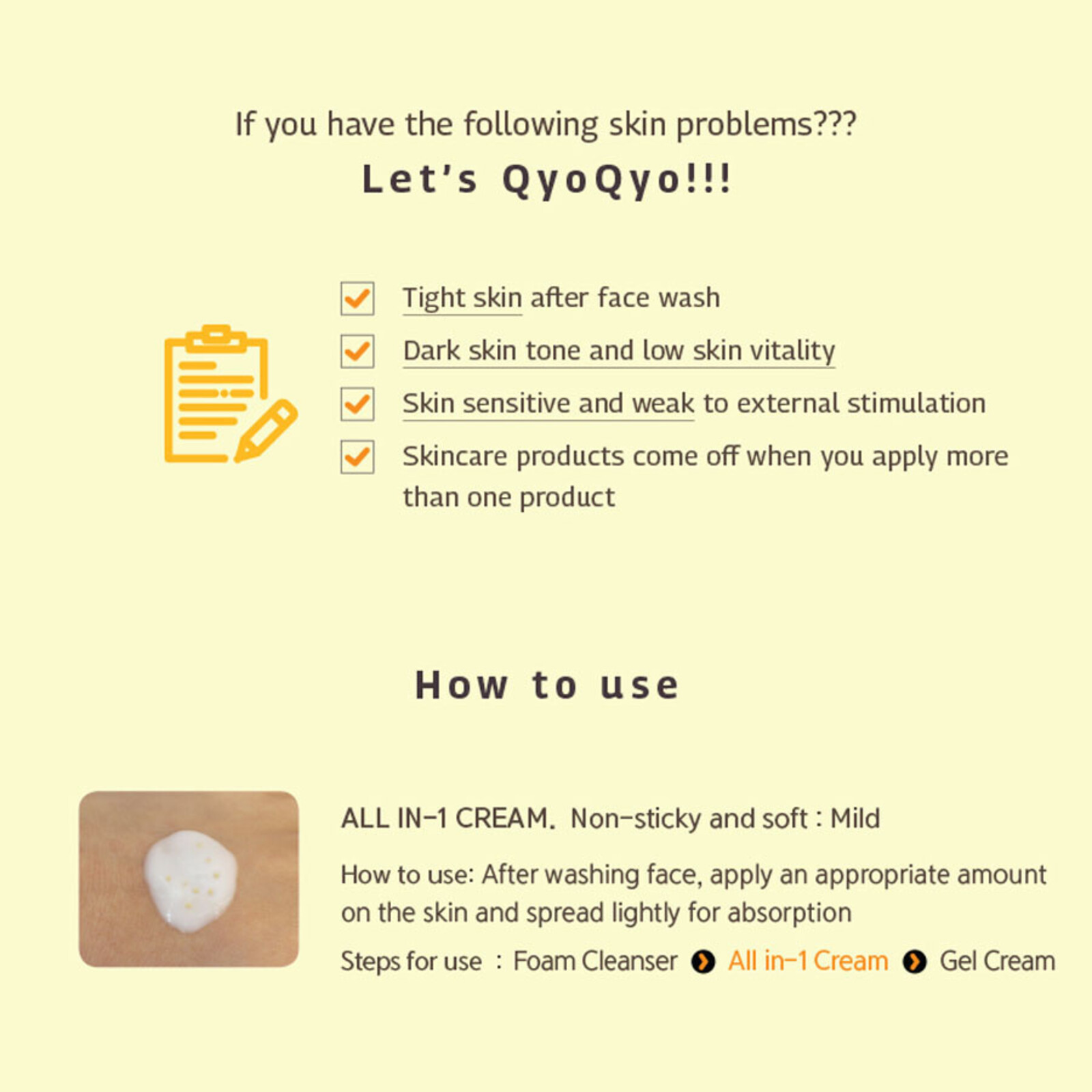 Qyo Qyo Tangerine Bright+Moist All In One Cream