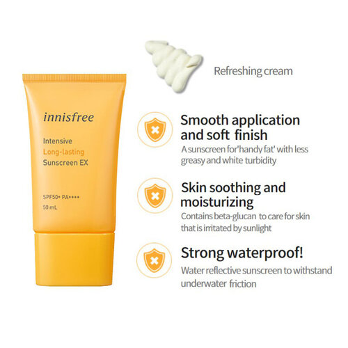 Intensive Long Lasting Sunscreen EX SPF50+ PA++++ Innisfree Intensive Long Lasting Sunscreen EX SPF50+ PA++++