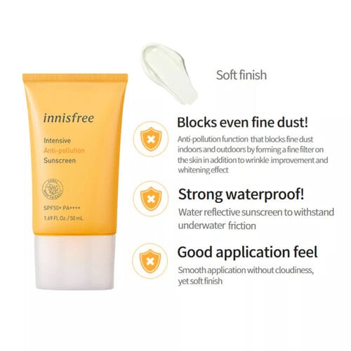 Intensive Anti-pollution Sunscreen SPF50+ PA++++ Innisfree Intensive Anti-pollution Sunscreen SPF50+ PA++++