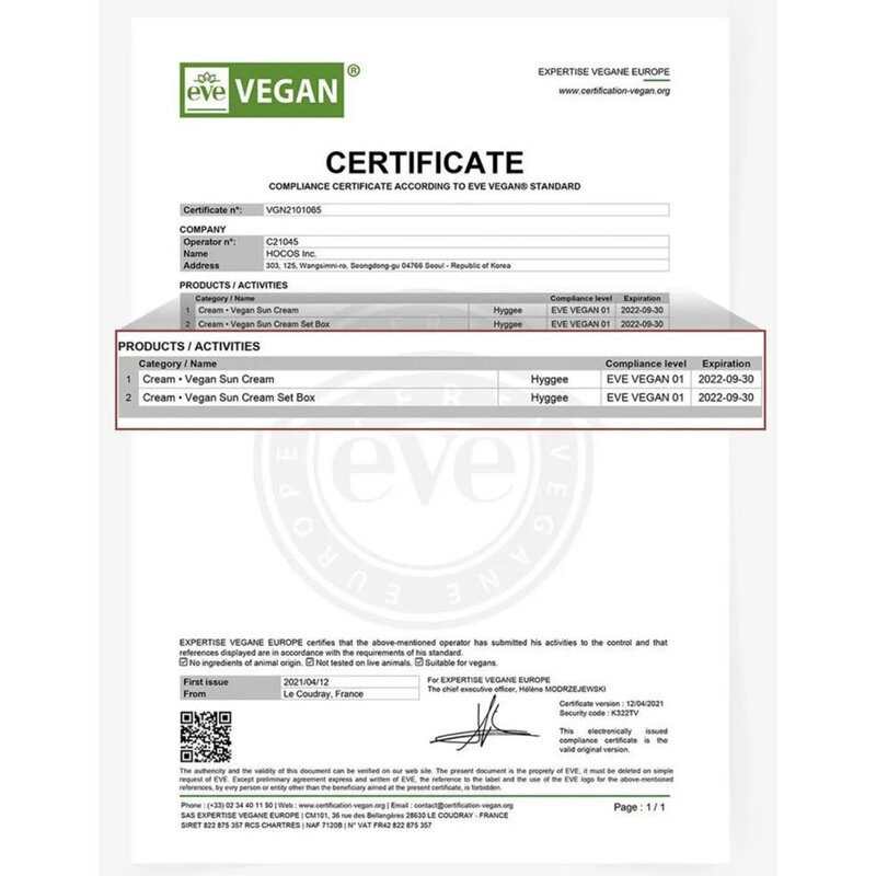 Vegan Sun Cream SPF53.1 PA++++