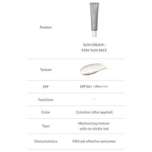 Sun Cream; Stay Sun Safe SPF50+ PA+++ Huxley Sun Cream; Stay Sun Safe SPF50+ PA+++