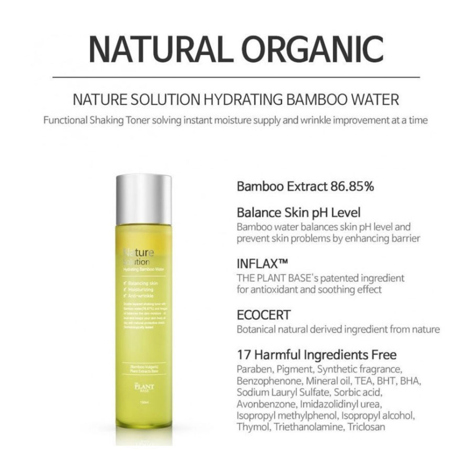 The Plant Base Nature Solution Hydrating Bamboo Water