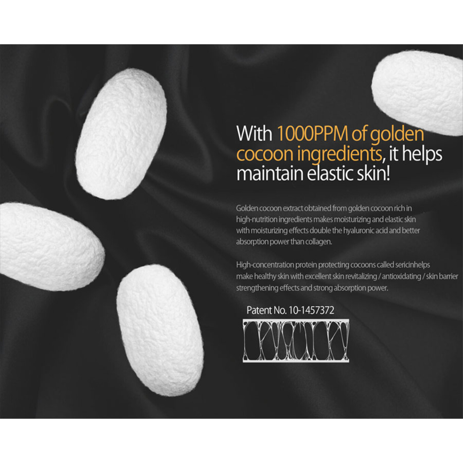 JMsolution Water Luminous Golden Cocoon Eye Mask Black