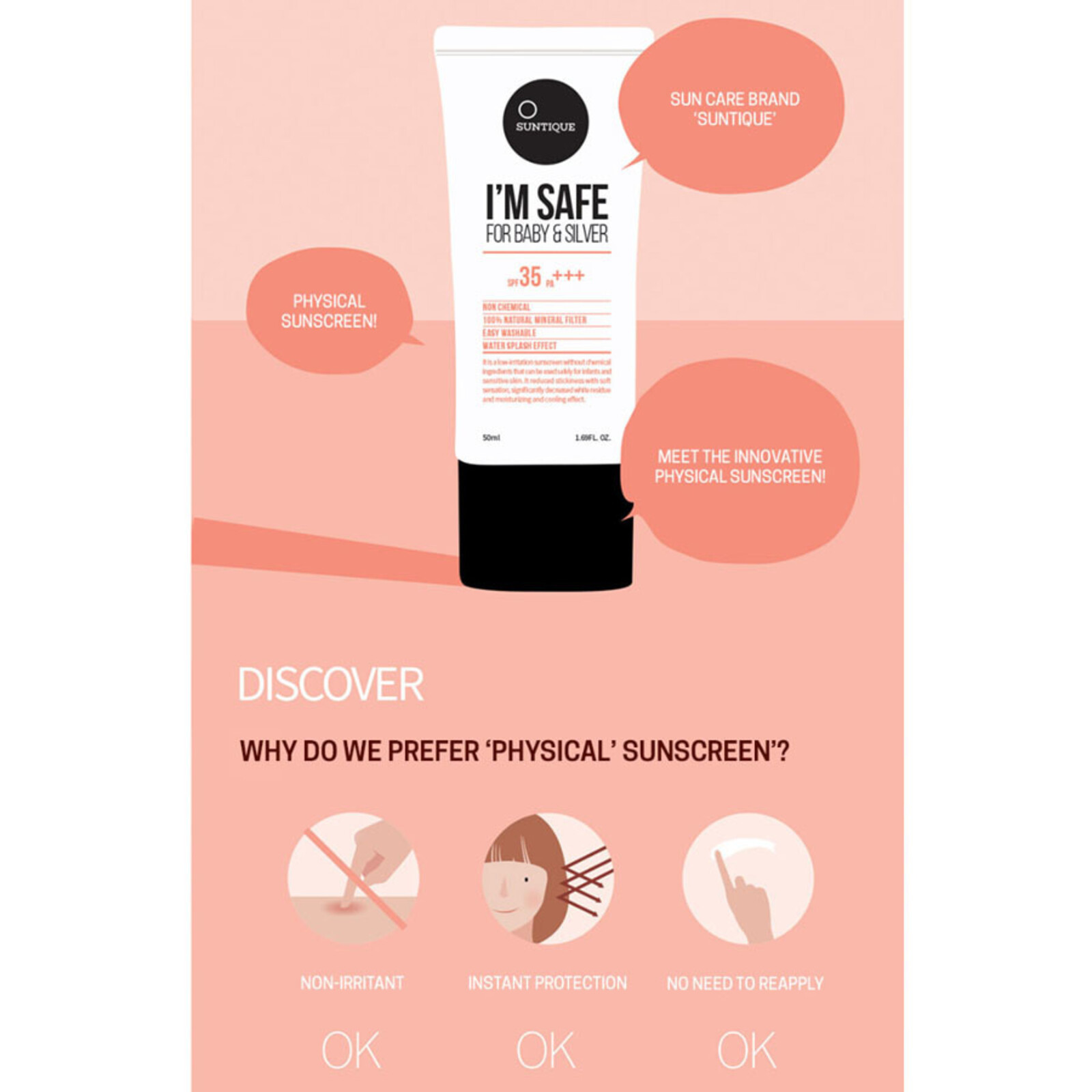 Suntique I'M SAFE for Sensitive Skin SPF35 PA+++