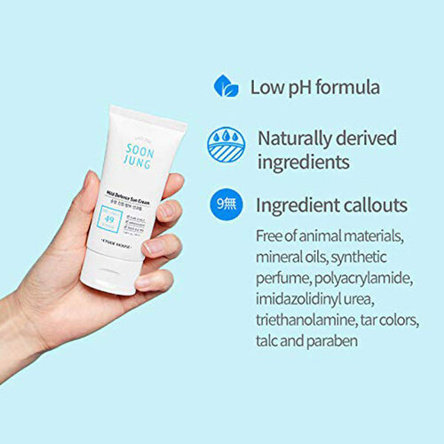 Soon Jung Mild Defence Sun Cream SPF49 PA++ Etude House Soon Jung Mild Defence Sun Cream SPF49 PA++
