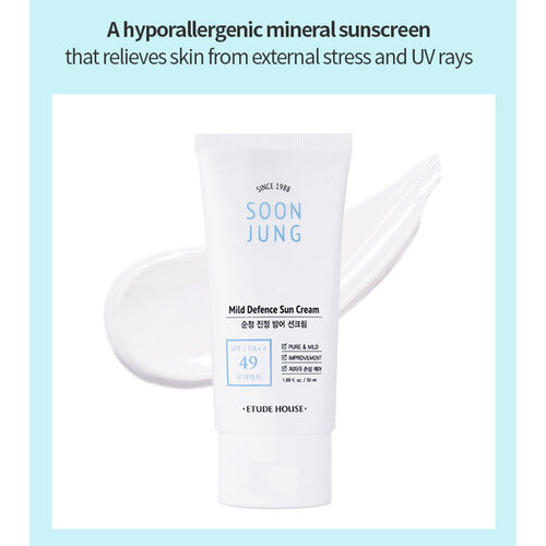 Soon Jung Mild Defence Sun Cream SPF49 PA++ Etude House Soon Jung Mild Defence Sun Cream SPF49 PA++