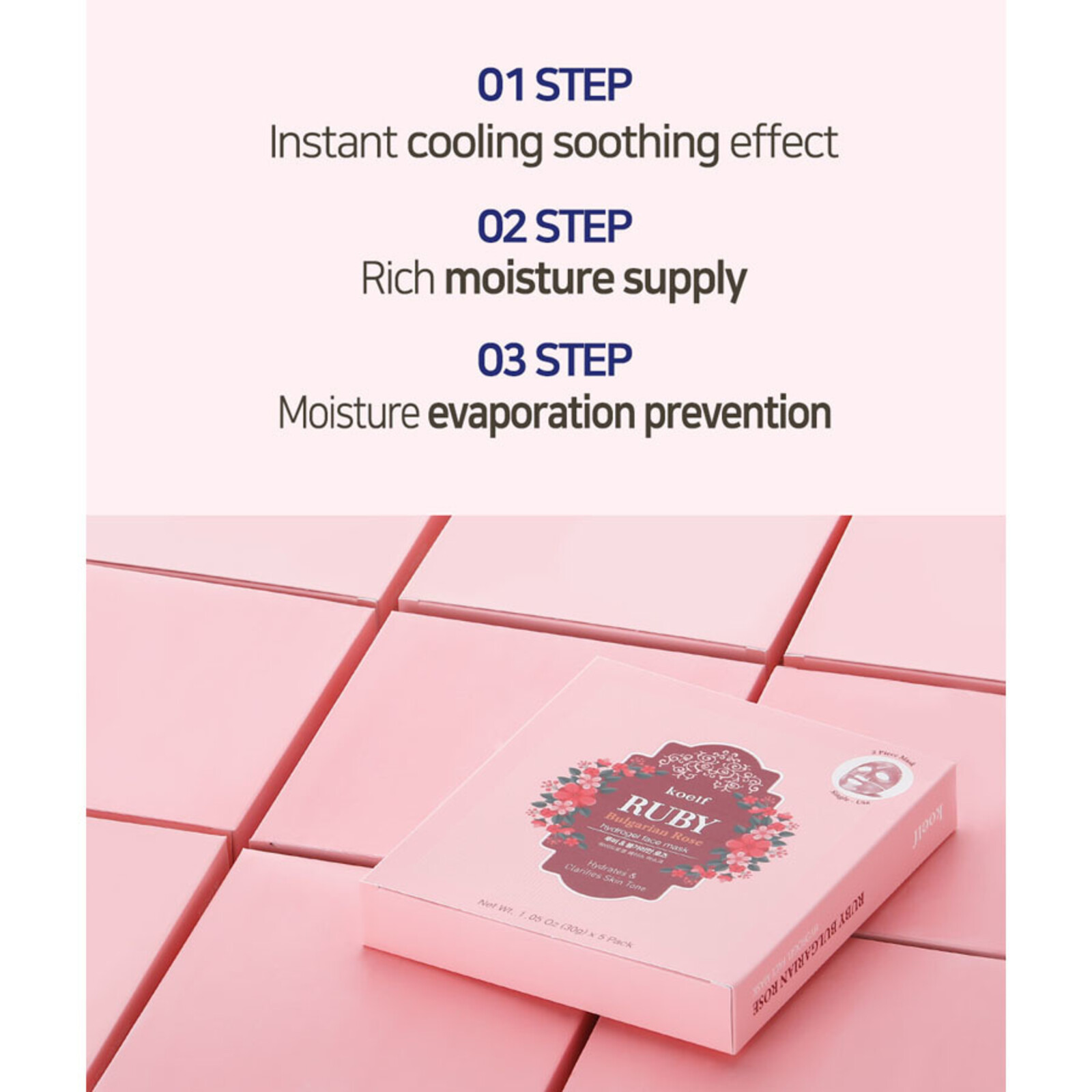 Koelf Ruby Bulgarian Rose Hydrogel Beauty Face Mask Pack