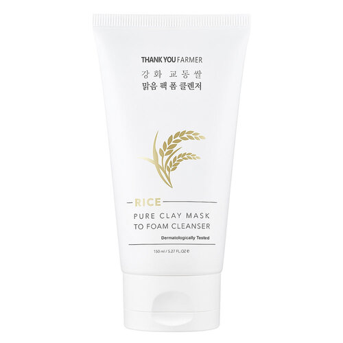 Rice Pure Clay Mask to Foam Cleanser Thank You Farmer Rice Pure Clay Mask to Foam Cleanser