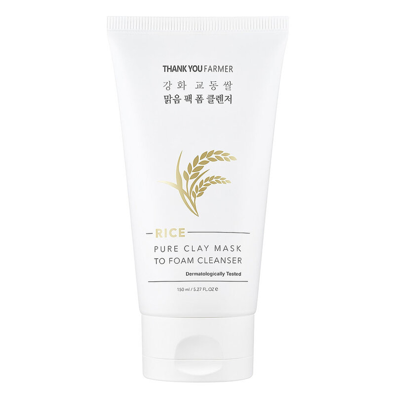 Rice Pure Clay Mask to Foam Cleanser