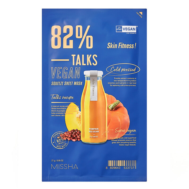 Talks Vegan Squeeze Sheet Mask Skin Fitness