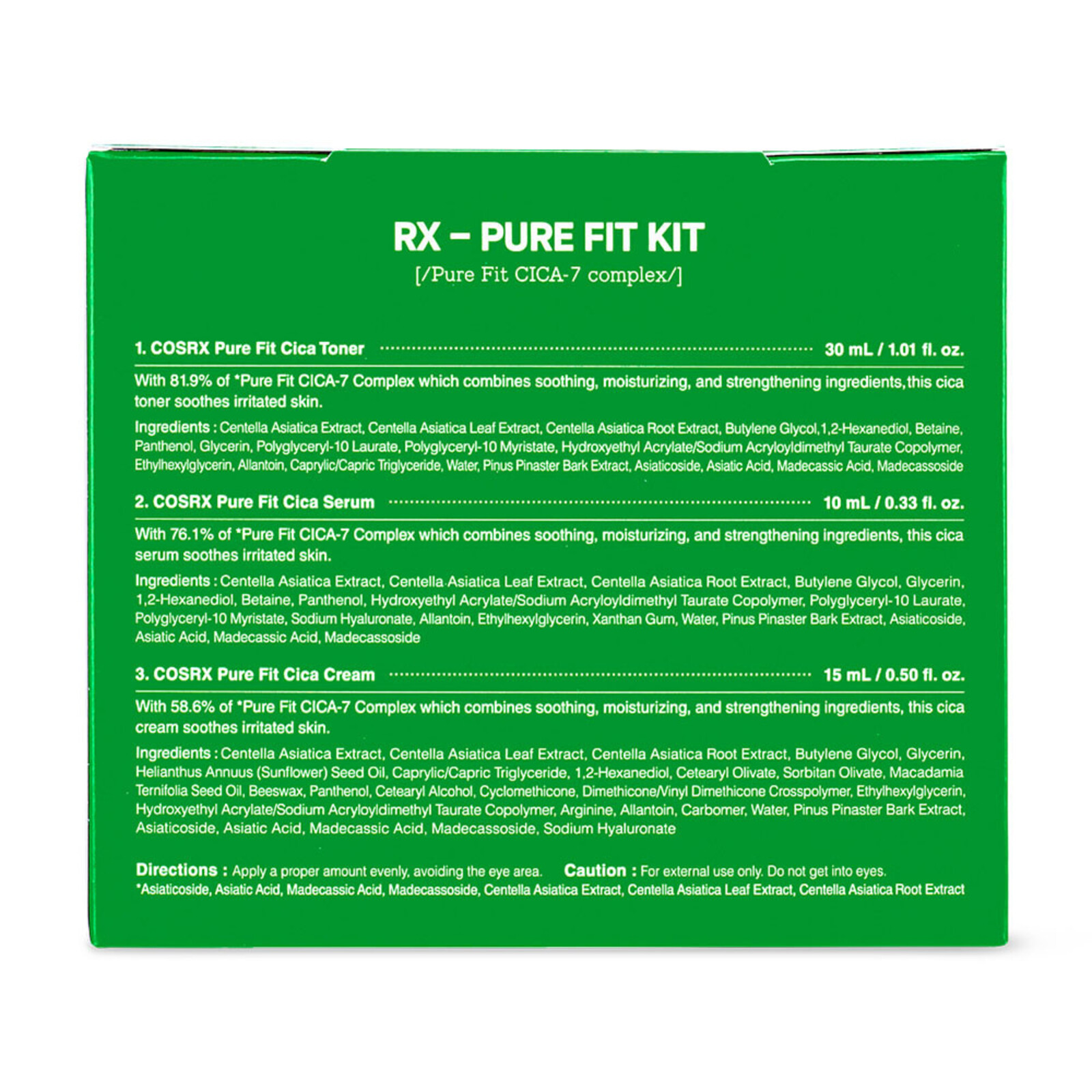 COSRX CICA-7 Relief Kit (3 step)