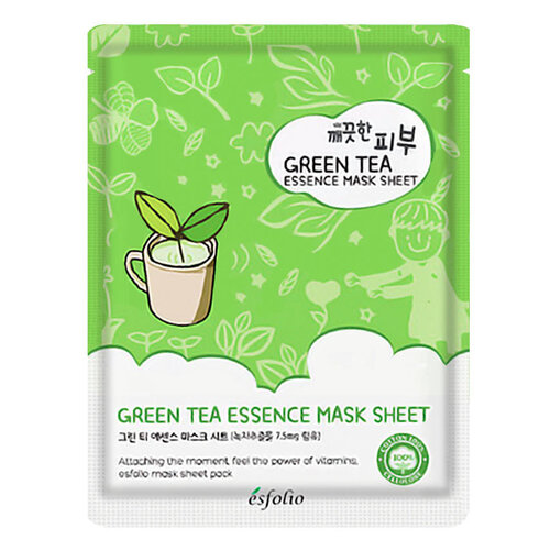 Pure Skin Green Tea Essence Sheet Mask Esfolio Pure Skin Green Tea Essence Sheet Mask