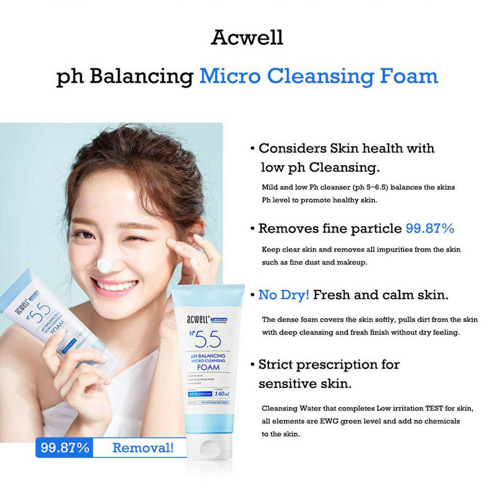 ACWELL No 5.5 pH Balancing Micro Cleansing Foam