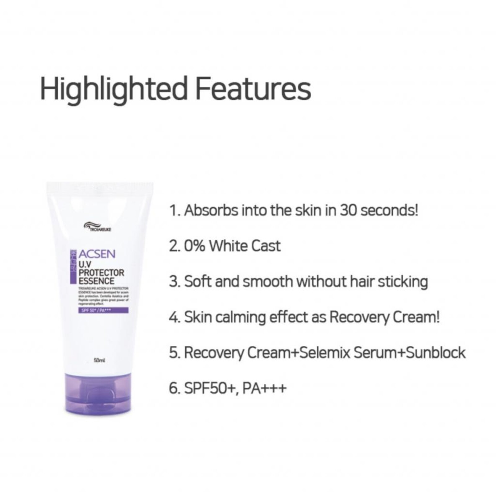 Troiareuke ACSEN UV Protector Essence SPF50+ PA+++