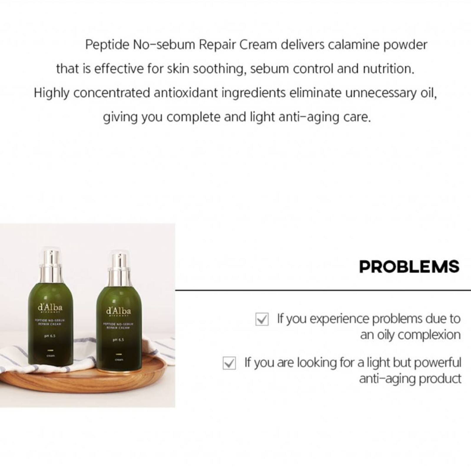 d'Alba Peptide No-Sebum Repair Cream