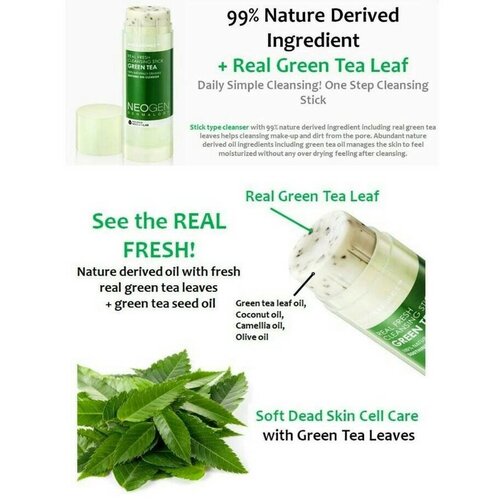 Neogen Dermalogy Real Fresh Green Tea Cleansing Stick