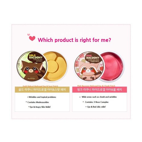 Pink Racoony Hydro Gel Eye & Cheek Patch Secret Key Pink Racoony Hydro Gel Eye & Cheek Patch