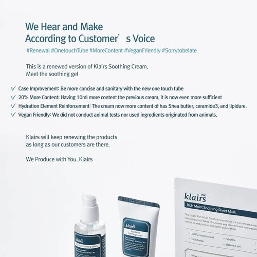 Rich Moist Soothing Cream Klairs Rich Moist Soothing Cream