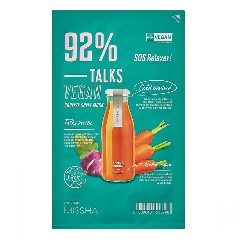 Talks Vegan Squeeze Sheet Mask Sos Relaxer