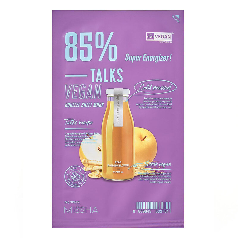 Talks Vegan Squeeze Sheet Mask Super Energizer