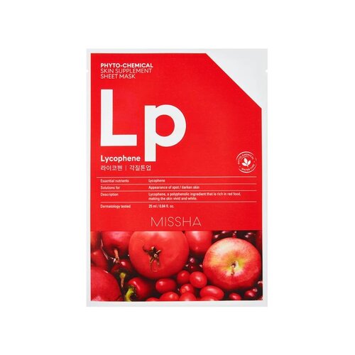 Phytochemical Lycophene Skin Supplement Sheet Mask Missha Phytochemical Lycophene Skin Supplement Sheet Mask