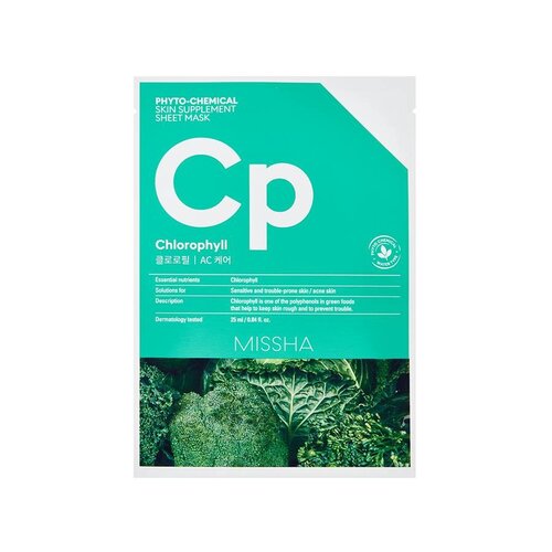 Phytochemical Chlorophyll Skin Supplement Sheet Mask Missha Phytochemical Chlorophyll Skin Supplement Sheet Mask
