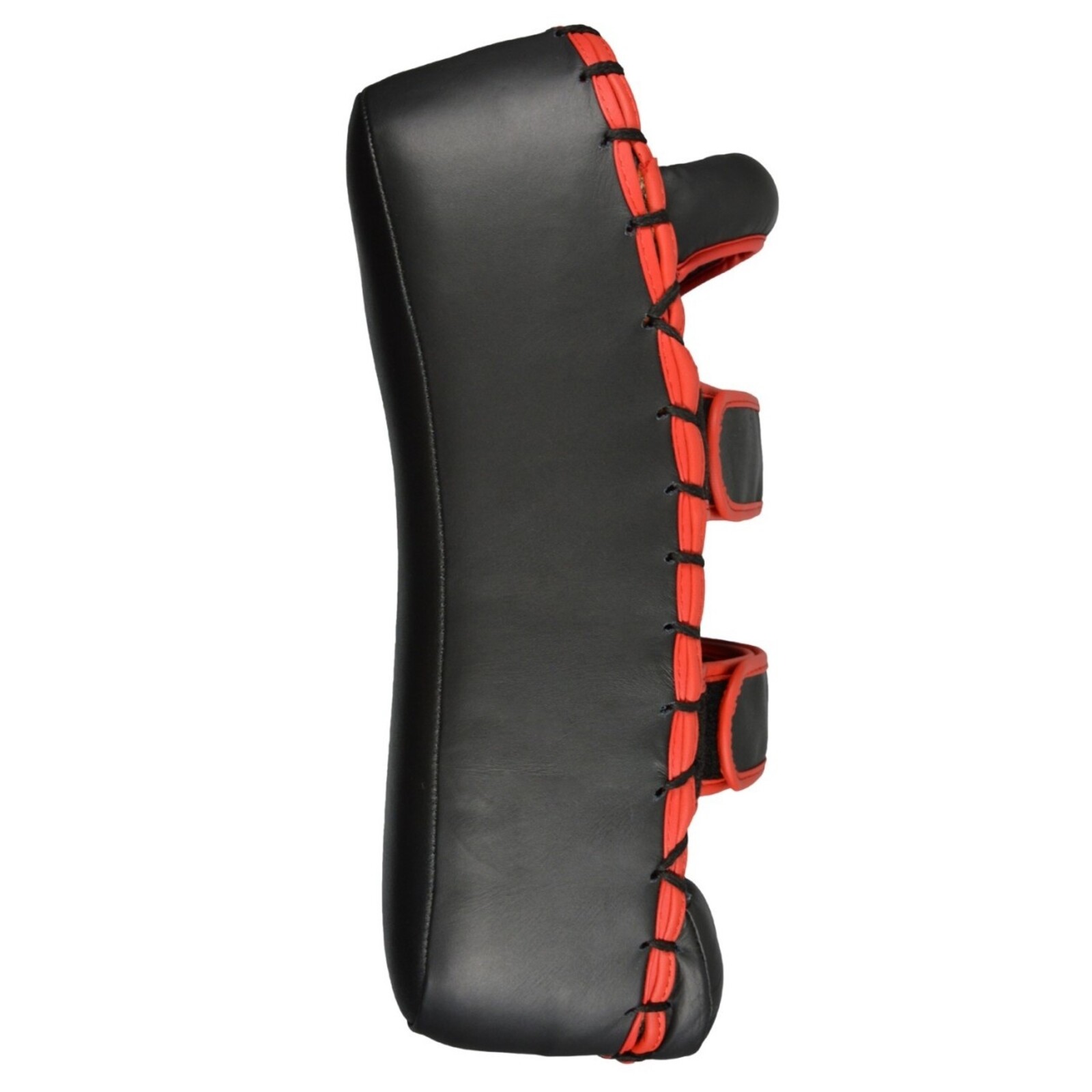PX arm mitt leather, 42 cm, black+red, curved