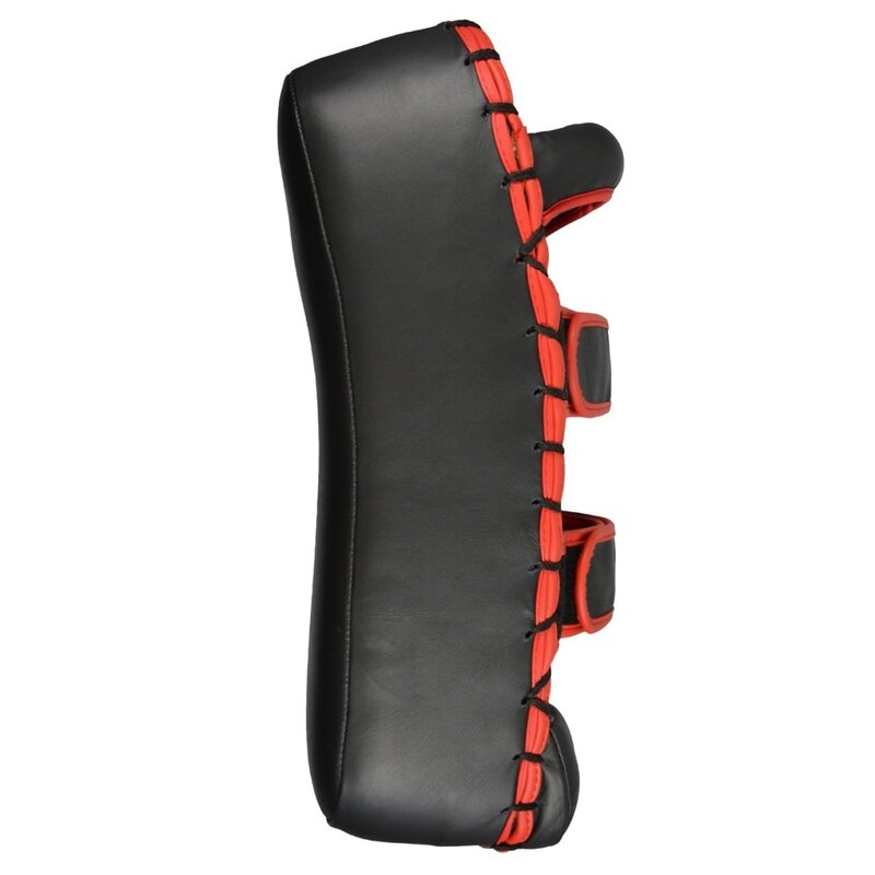 PX arm mitt leather, 42 cm, black+red, curved