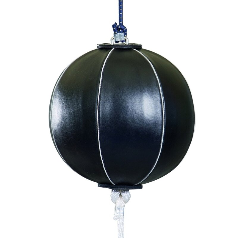 double end ball leather, black incl. strings