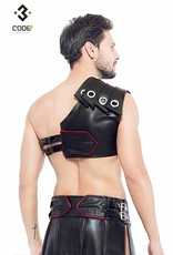 * Code8 by XXX COLLECTION Zwart leren heren Gladiator Harnas met rode bies