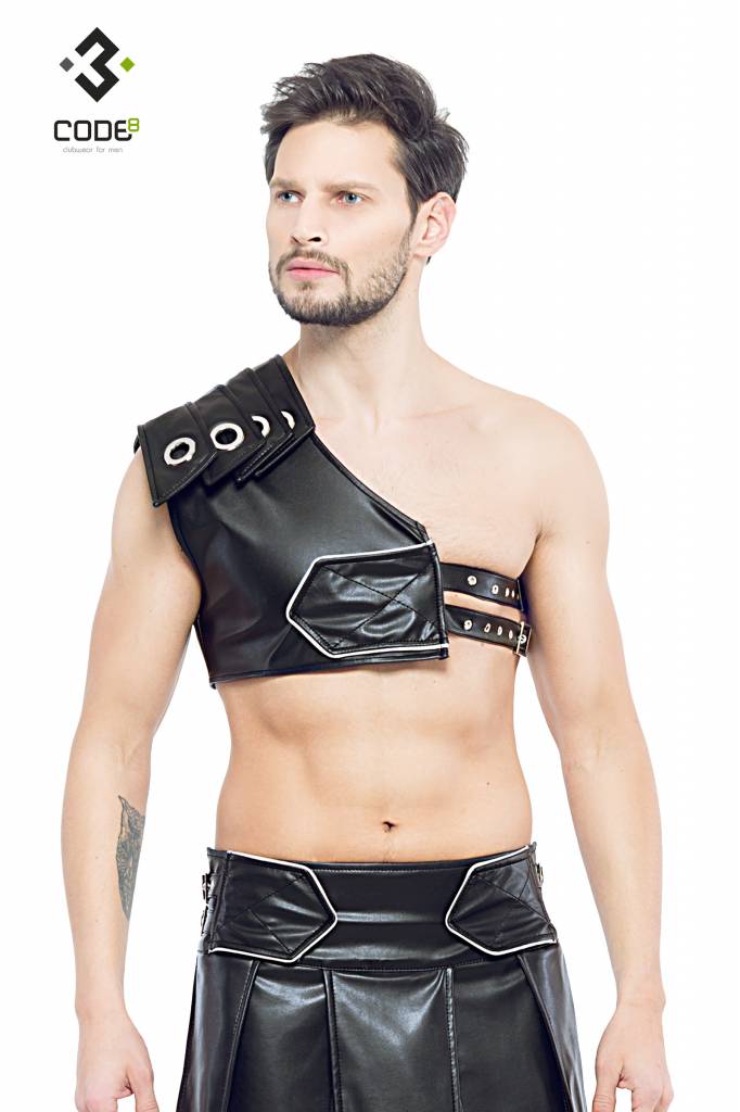* Code8 by XXX COLLECTION Gladiator Harnas met zilverkleurige bies ( XS/S -XL/2XL -3XL/4XL) * Code8 by XXX COLLECTION Gladiator Harnas met zilverkleurige bies ( XS/S -XL/2XL -3XL/4XL)