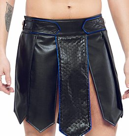 * Code8 by XXX COLLECTION Gladiator rok geschulpt leer/Blauw (XS/S -3XL/4XL)